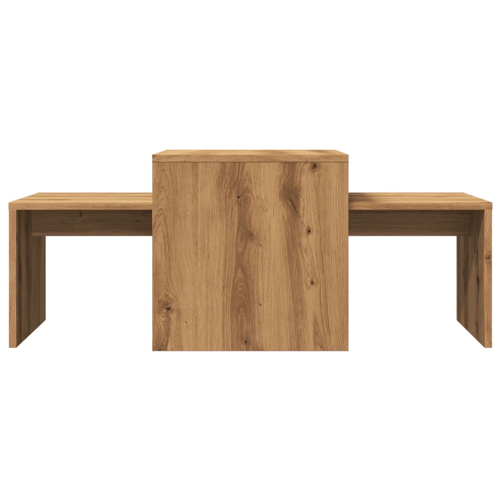 Table basse chêne artisanal 100x48x40 cm bois d’ingénierie - Tables basses