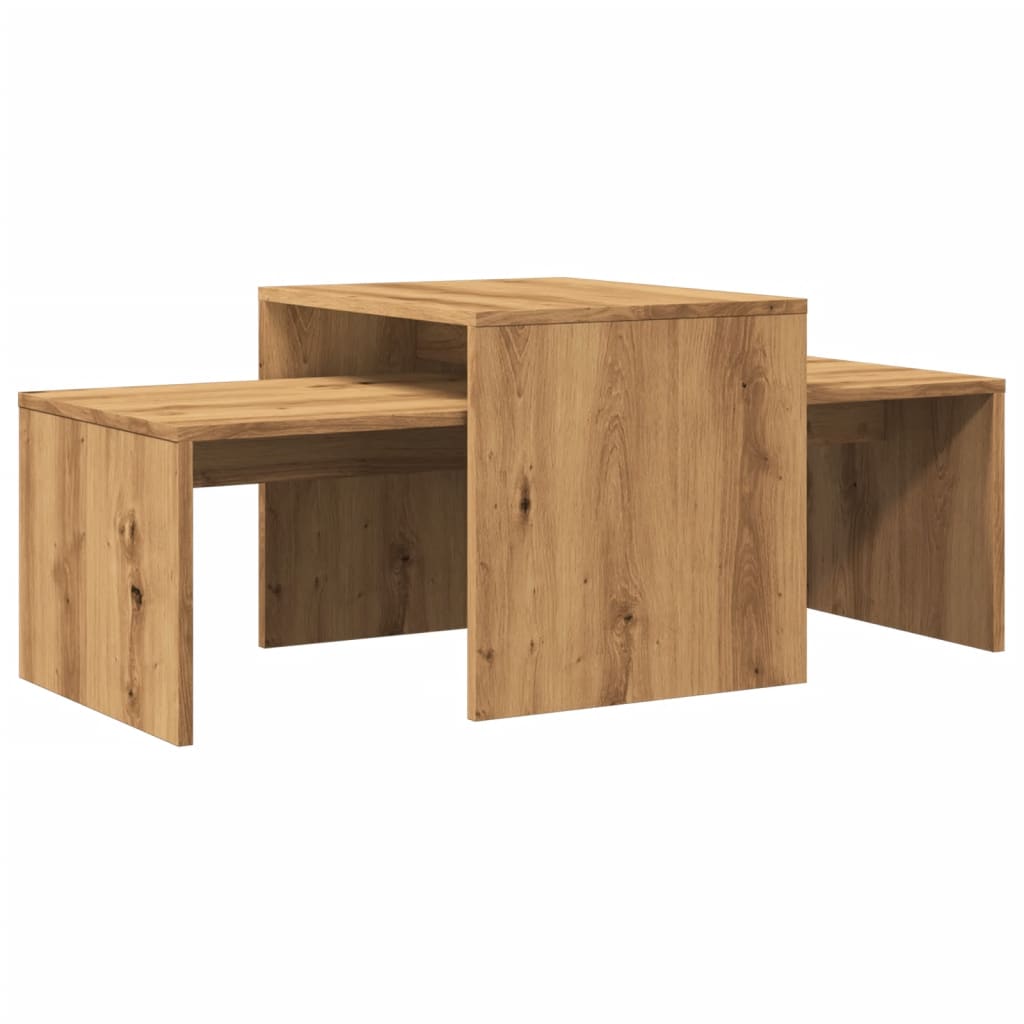 Table basse chêne artisanal 100x48x40 cm bois d’ingénierie - Tables basses