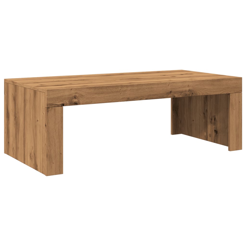 Table basse chêne artisanal 102x50x35 cm bois d’ingénierie - Tables basses