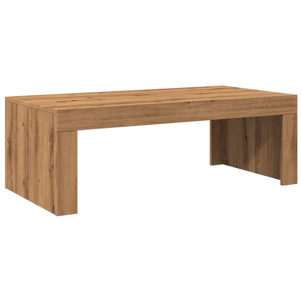 Table basse chêne artisanal 102x50x35 cm bois d’ingénierie - Tables basses