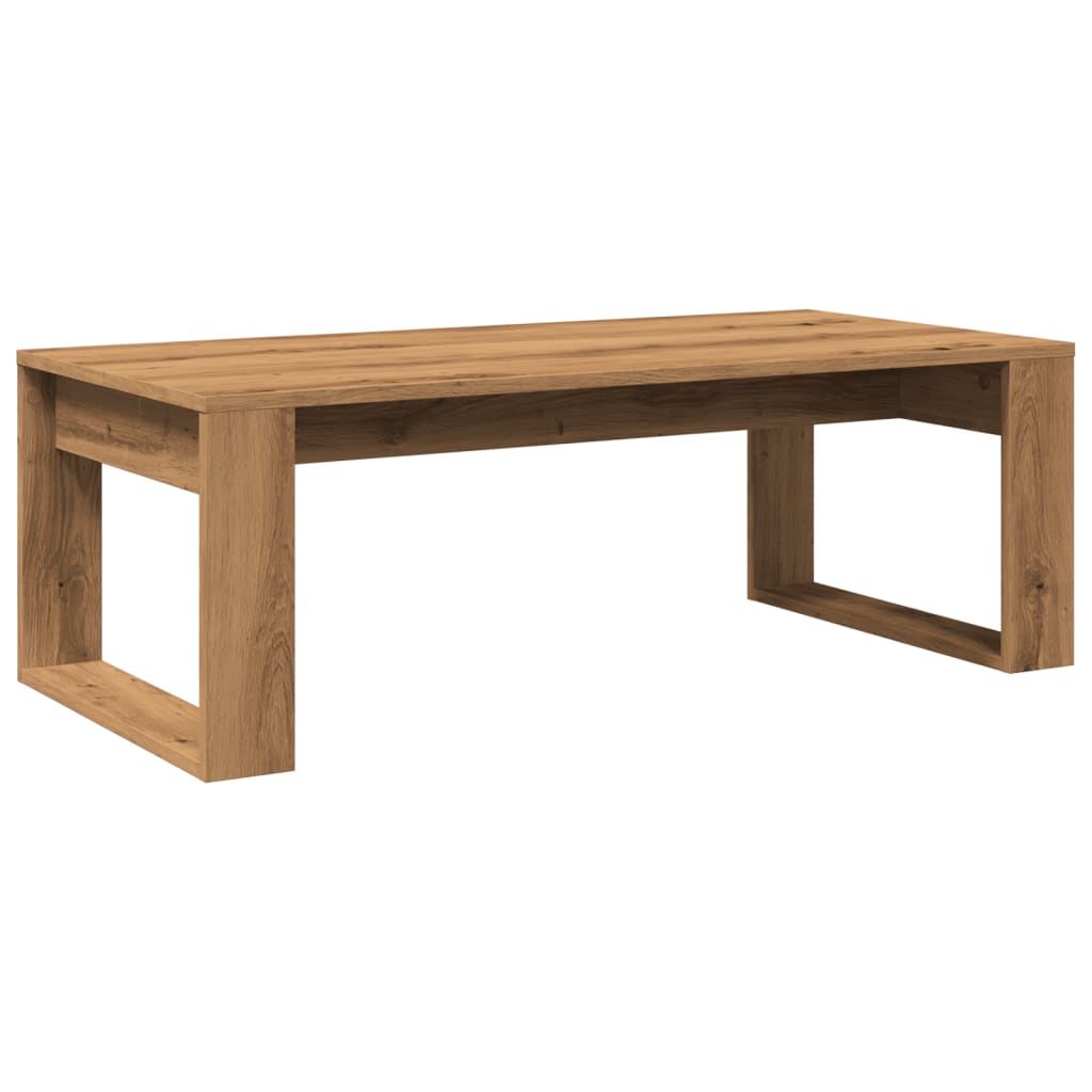 Table basse chêne artisanal 102x50x35 cm bois d’ingénierie - Tables basses