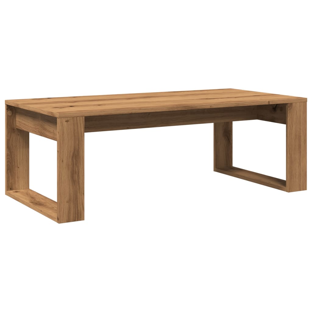 Table basse chêne artisanal 102x50x35 cm bois d’ingénierie - Tables basses