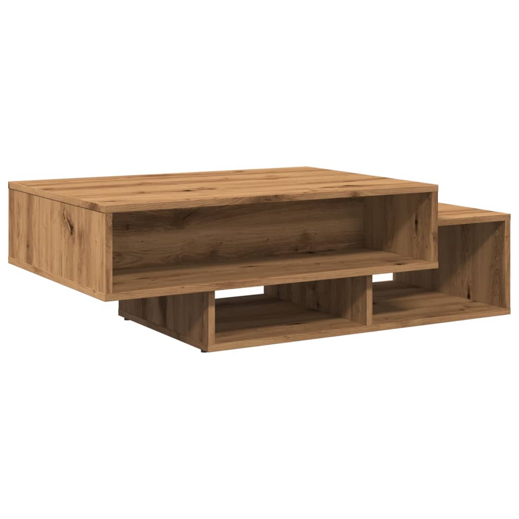 Table basse chêne artisanal 105x55x32 cm bois d’ingénierie - Tables basses