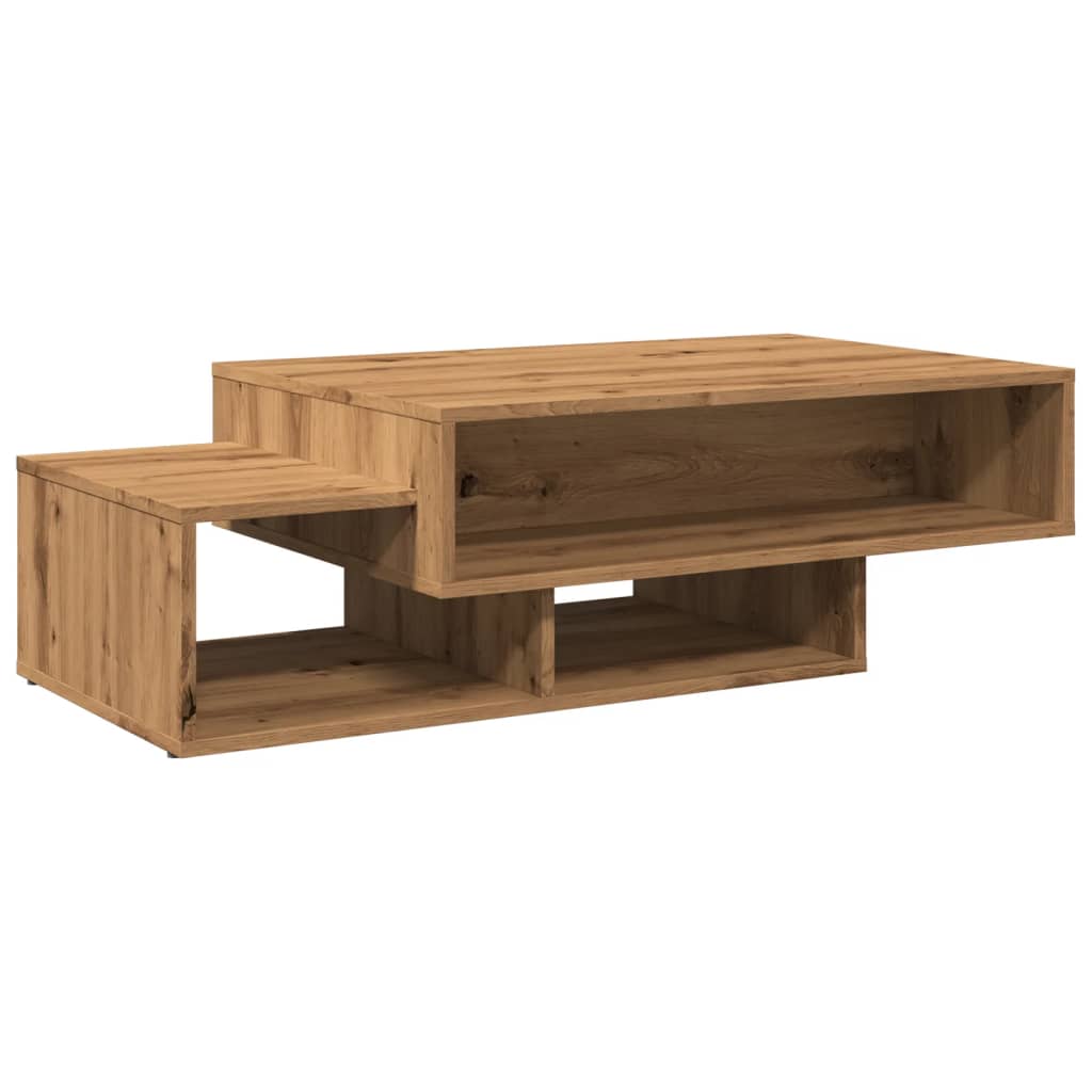 Table basse chêne artisanal 105x55x32 cm bois d’ingénierie - Tables basses