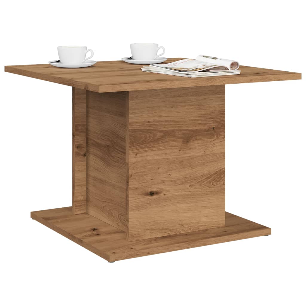Table basse chêne artisanal 55,5x55,5x40 cm bois d’ingénierie - Tables basses