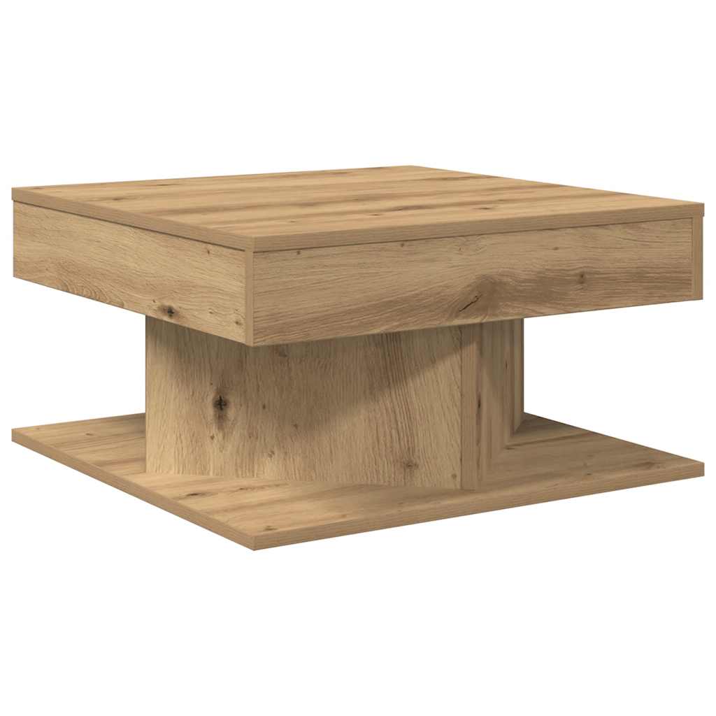 Table basse chêne artisanal 55x55x30 cm bois d’ingénierie - Tables basses