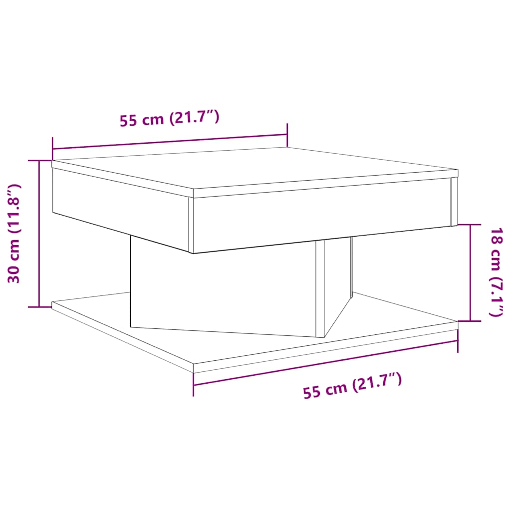 Table basse chêne artisanal 55x55x30 cm bois d’ingénierie - Tables basses