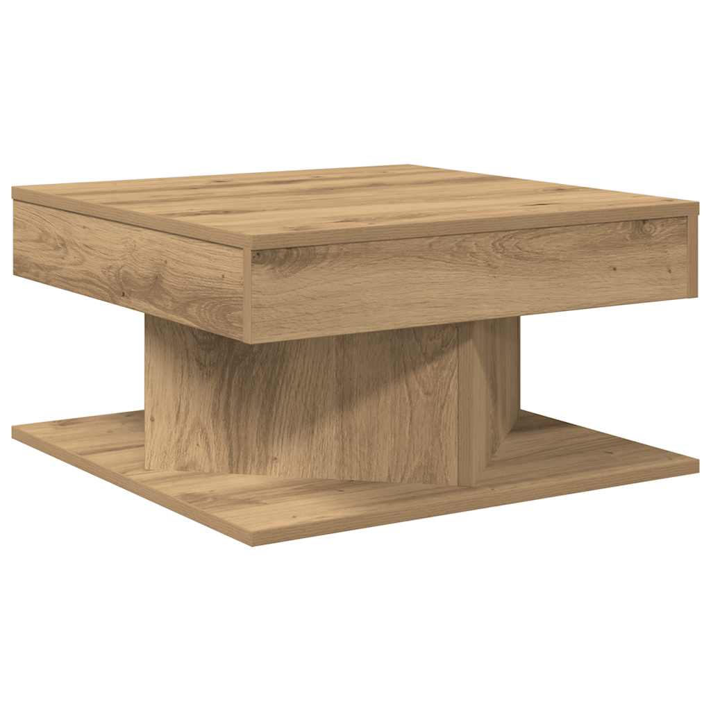 Table basse chêne artisanal 55x55x30 cm bois d’ingénierie - Tables basses
