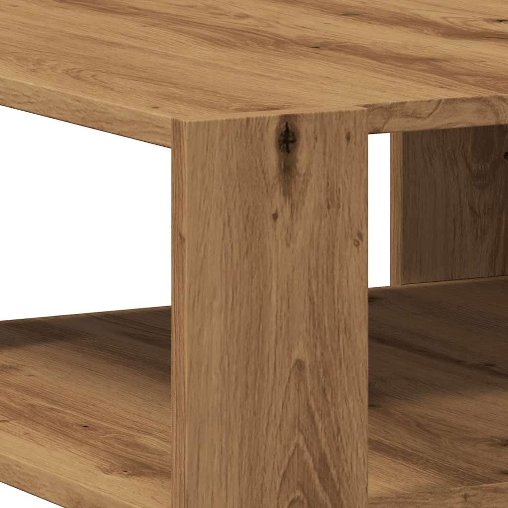 Table basse chêne artisanal 58x58x40 cm bois d’ingénierie - Tables basses