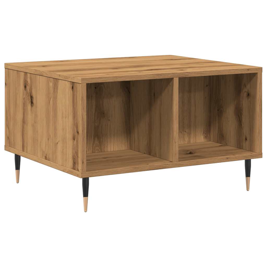 Table basse chêne artisanal 60x50x36,5 cm bois d’ingénierie - Tables basses