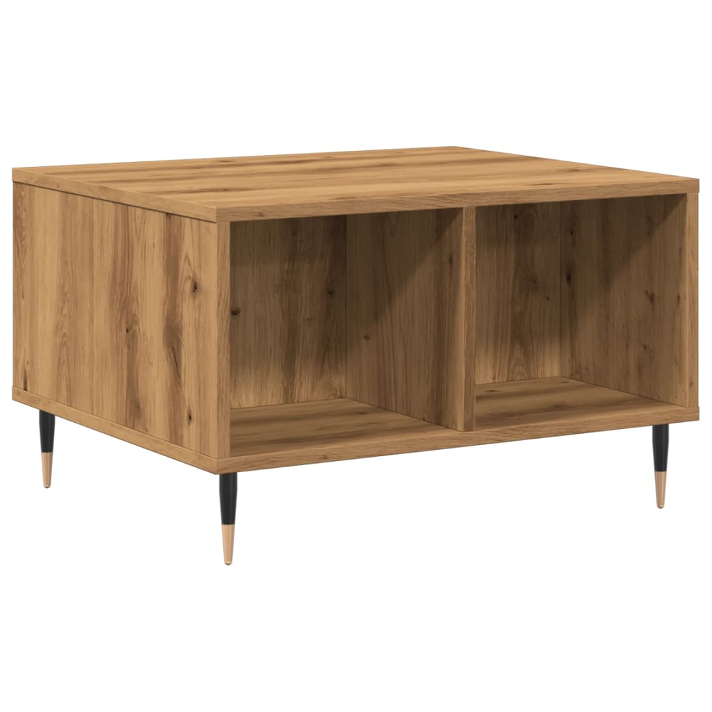 Table basse chêne artisanal 60x50x36,5 cm bois d’ingénierie - Tables basses