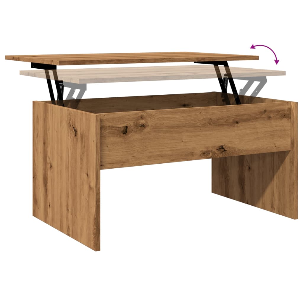 Table basse chêne artisanal 80x50,5x41,5 cm bois d’ingénierie - Tables basses