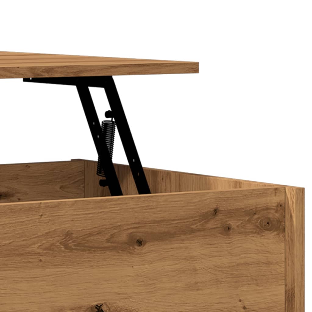 Table basse chêne artisanal 80x50,5x41,5 cm bois d’ingénierie - Tables basses