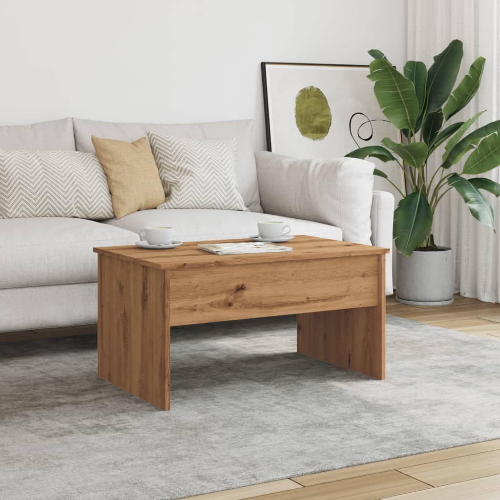 Table basse chêne artisanal 80x50,5x41,5 cm bois d’ingénierie - Tables basses