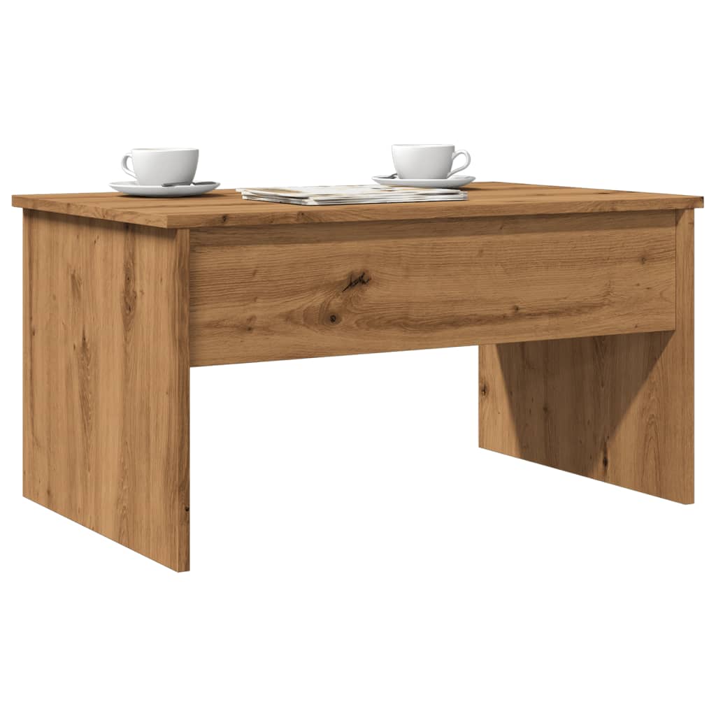 Table basse chêne artisanal 80x50,5x41,5 cm bois d’ingénierie - Tables basses
