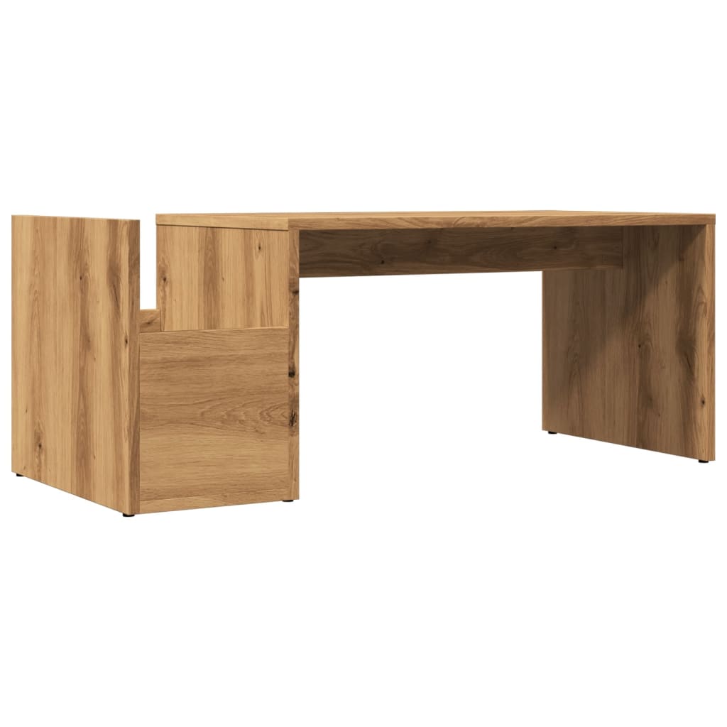 Table basse chêne artisanal 90x45x35 cm bois d’ingénierie - Tables basses
