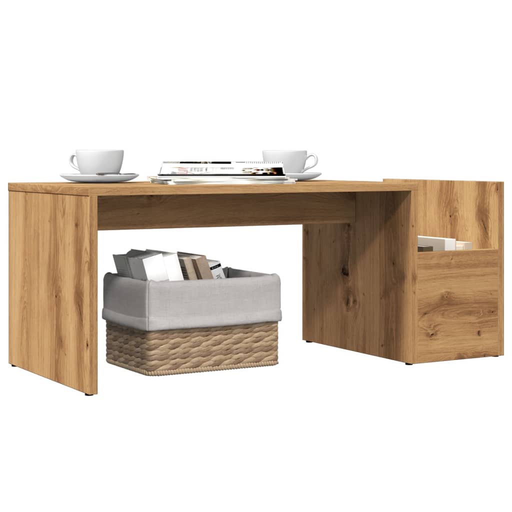 Table basse chêne artisanal 90x45x35 cm bois d’ingénierie - Tables basses