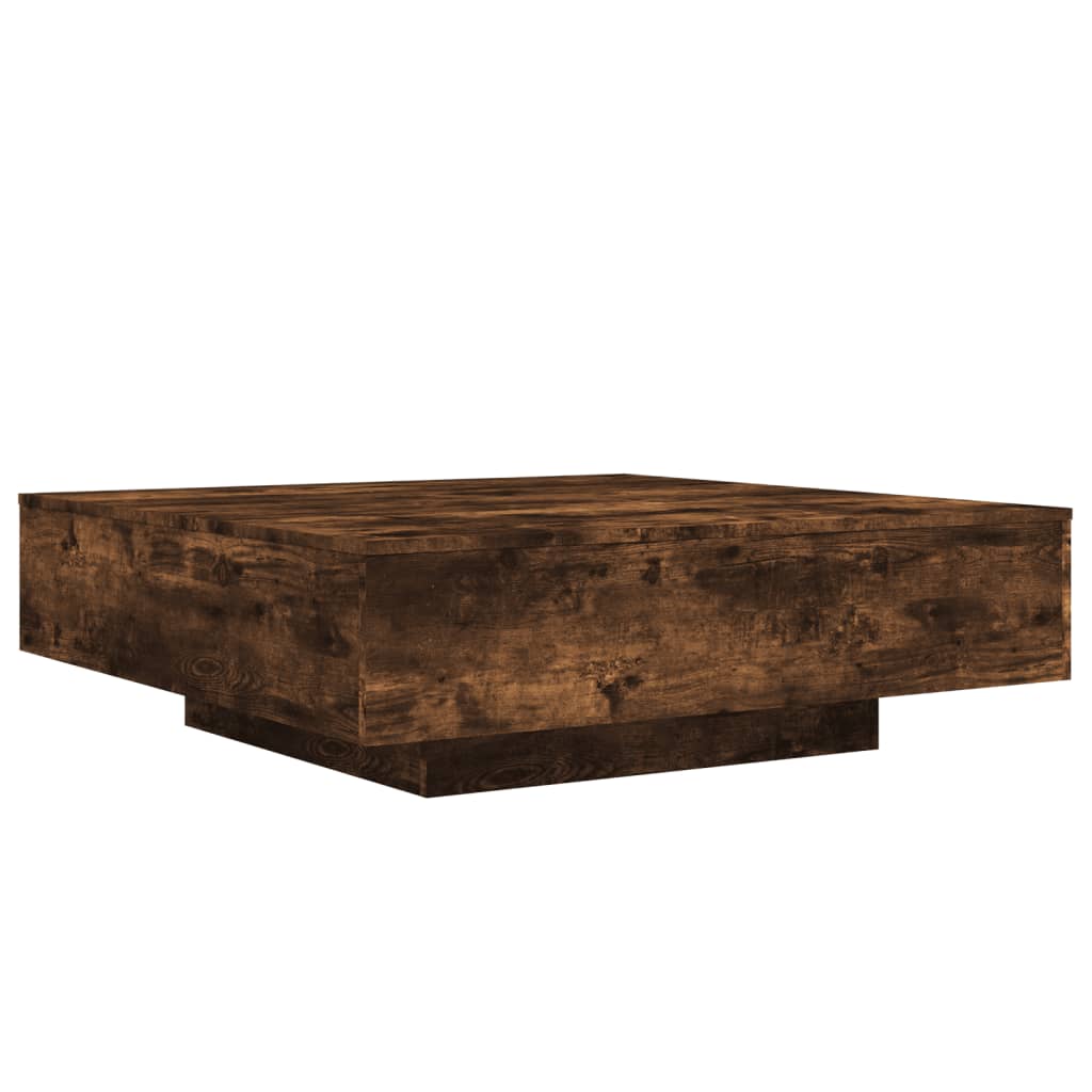 Table basse chêne fumé 100x100x31 cm bois d’ingénierie - Tables basses
