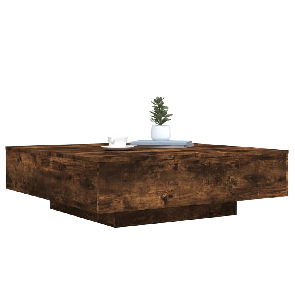Table basse chêne fumé 100x100x31 cm bois d’ingénierie - Tables basses