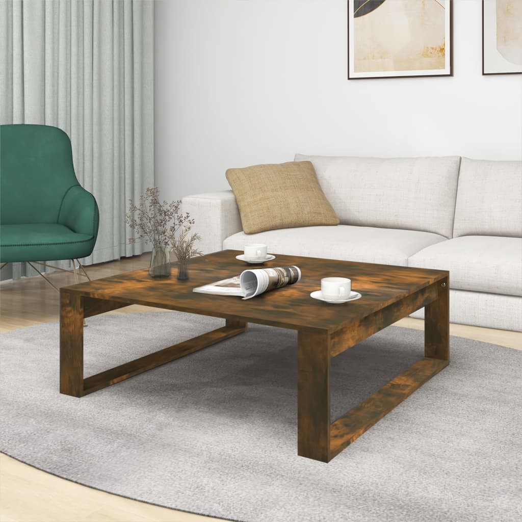 Table basse Chêne fumé 100x100x35 cm Bois d’ingénierie - Tables basses