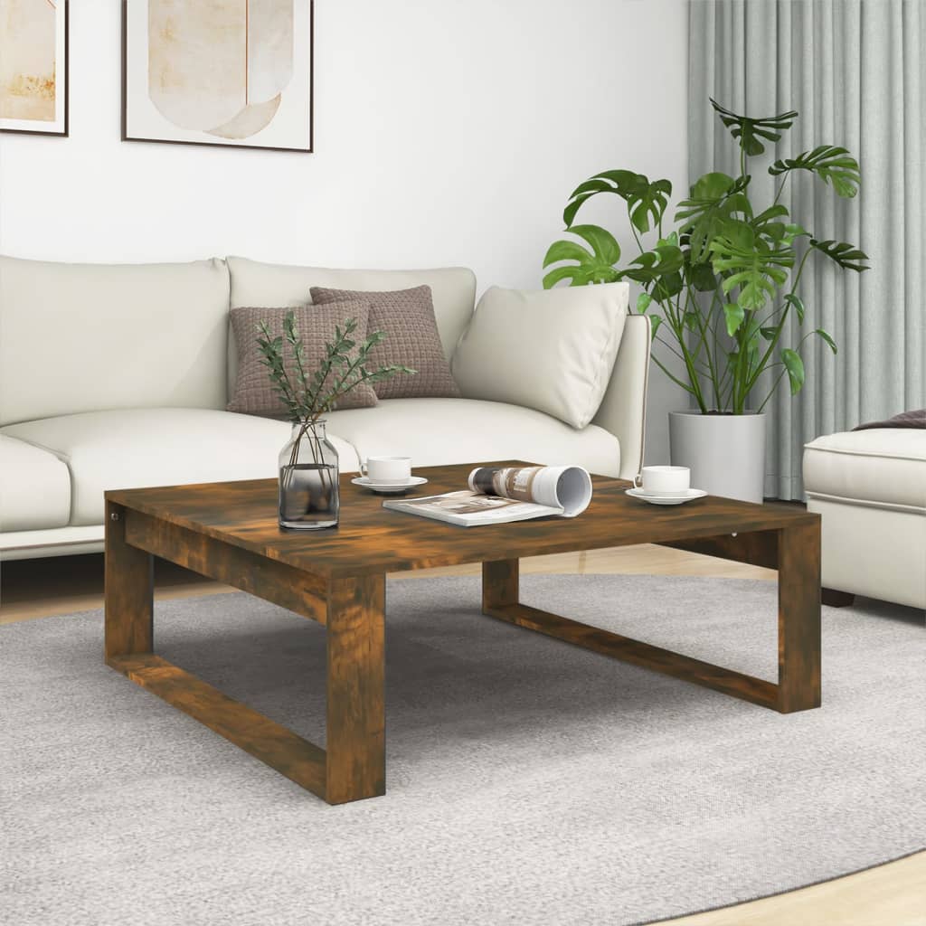 Table basse Chêne fumé 100x100x35 cm Bois d’ingénierie - Tables basses