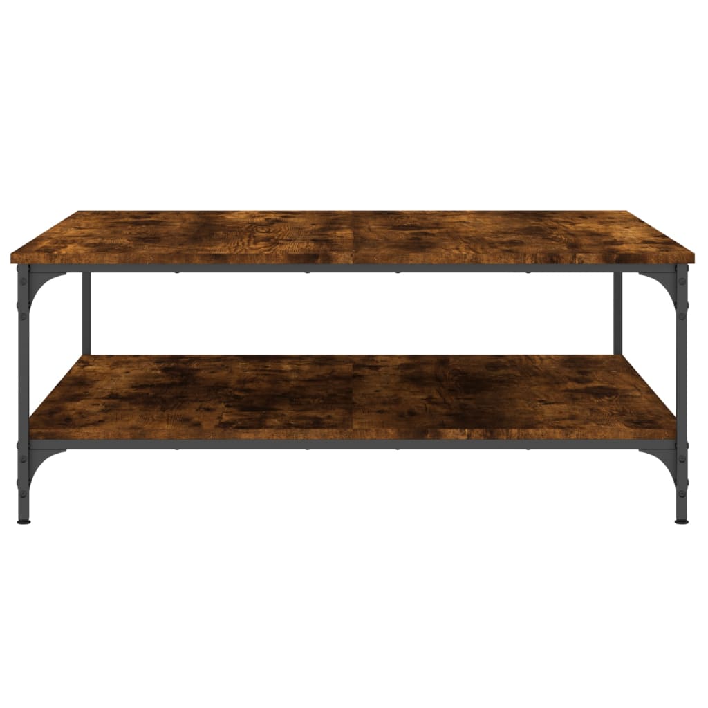 Table basse chêne fumé 100x100x40 cm bois d’ingénierie - Tables basses