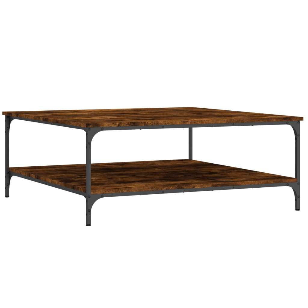Table basse chêne fumé 100x100x40 cm bois d’ingénierie - Tables basses