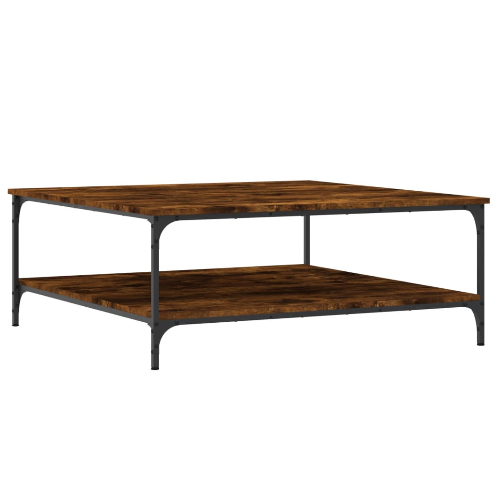 Table basse chêne fumé 100x100x40 cm bois d’ingénierie - Tables basses