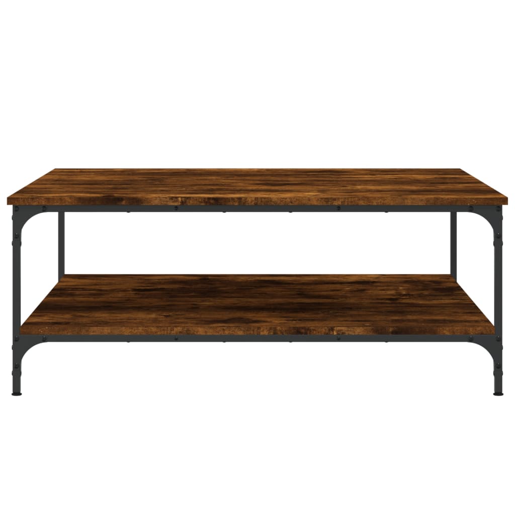 Table basse chêne fumé 100x100x40 cm bois d’ingénierie - Tables basses