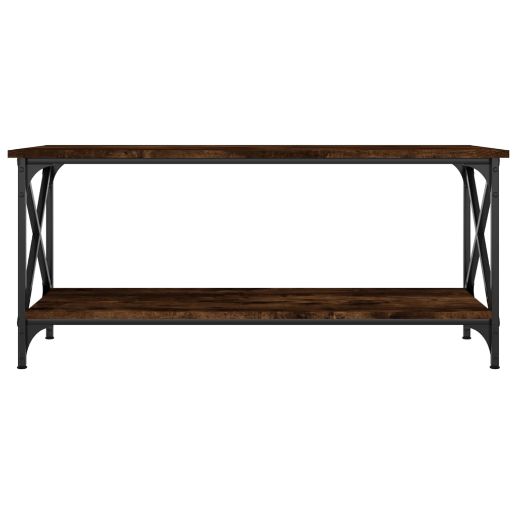 Table basse Chêne fumé 100x45x45 cm Bois d’ingénierie et fer - Tables basses