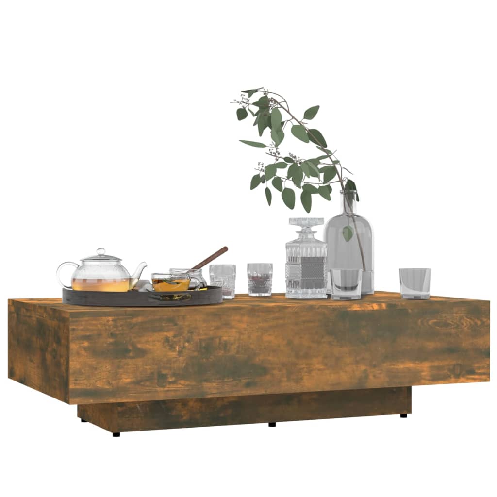 Table basse chêne fumé 100x49,5x31 cm bois d’ingénierie - Tables basses