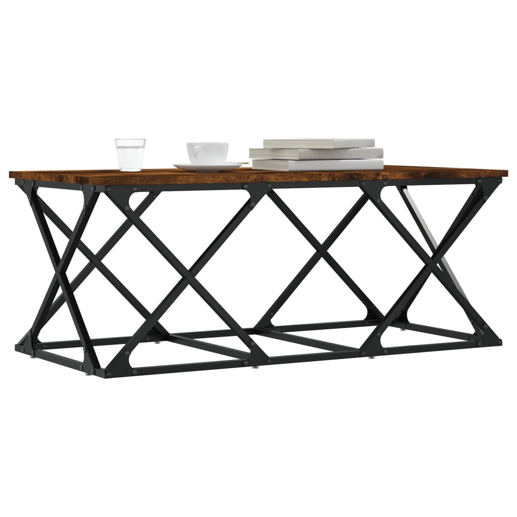 Table basse chêne fumé 100x49x40 cm bois d’ingénierie - Tables basses
