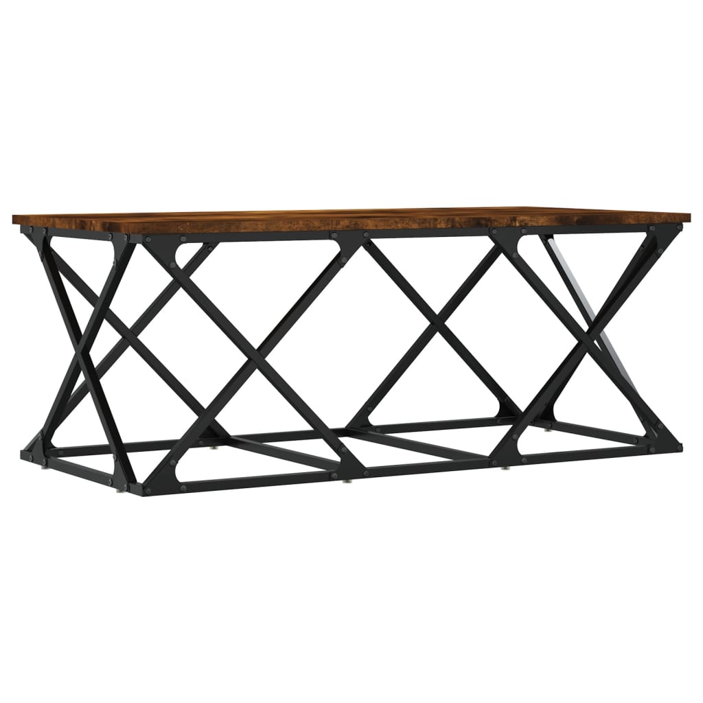 Table basse chêne fumé 100x49x40 cm bois d’ingénierie - Tables basses