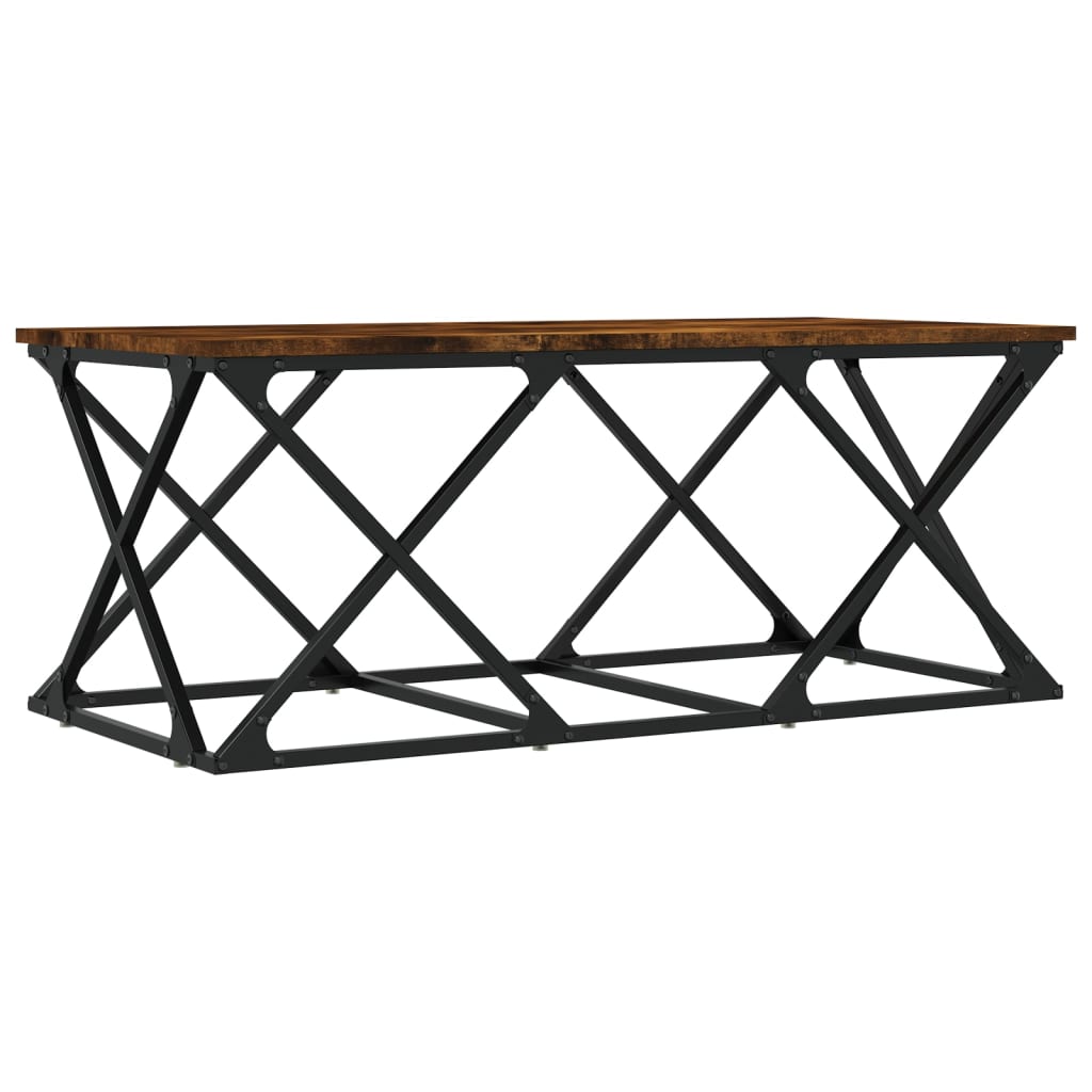 Table basse chêne fumé 100x49x40 cm bois d’ingénierie - Tables basses