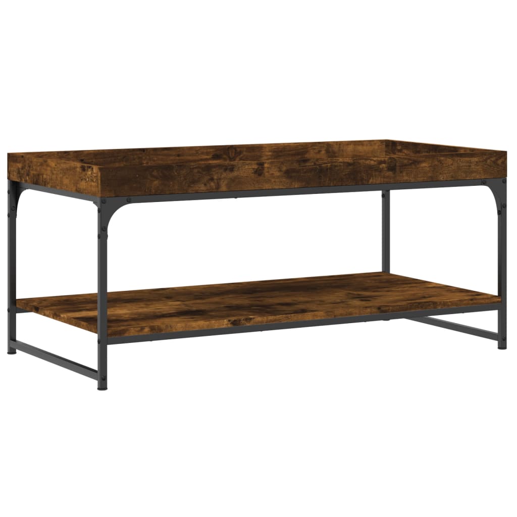 Table basse chêne fumé 100x49x45 cm bois d’ingénierie - Tables basses