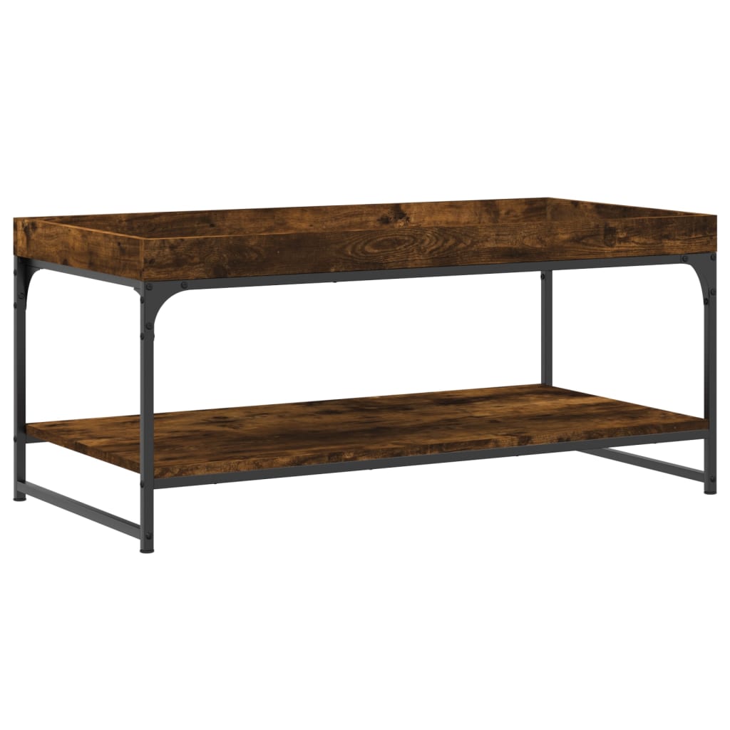 Table basse chêne fumé 100x49x45 cm bois d’ingénierie - Tables basses
