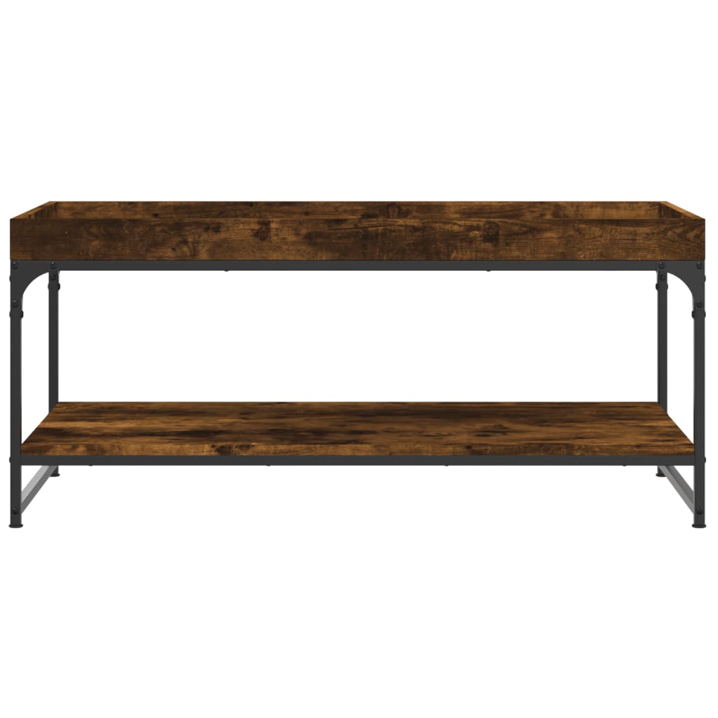 Table basse chêne fumé 100x49x45 cm bois d’ingénierie - Tables basses