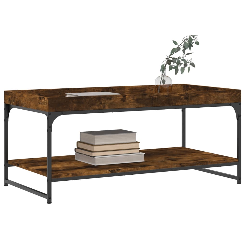 Table basse chêne fumé 100x49x45 cm bois d’ingénierie - Tables basses