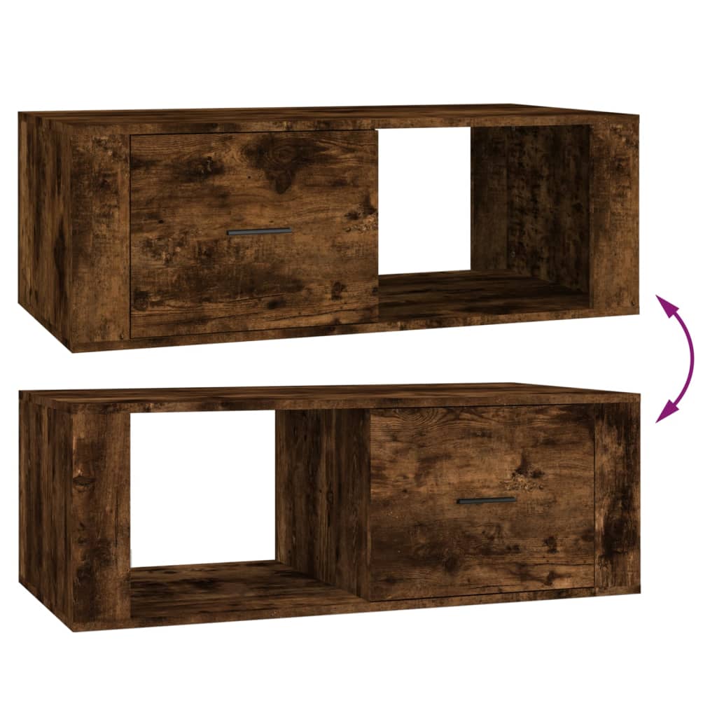 Table basse Chêne fumé 100x50,5x35 cm Bois d’ingénierie - Tables basses