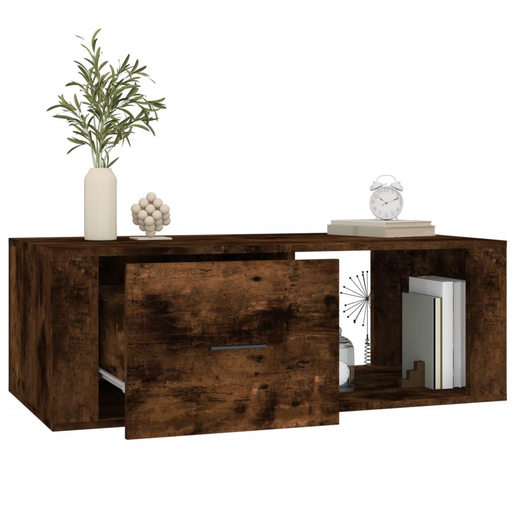 Table basse Chêne fumé 100x50,5x35 cm Bois d’ingénierie - Tables basses