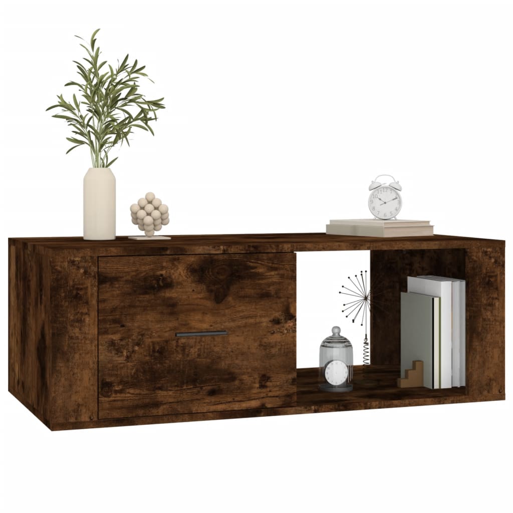 Table basse Chêne fumé 100x50,5x35 cm Bois d’ingénierie - Tables basses