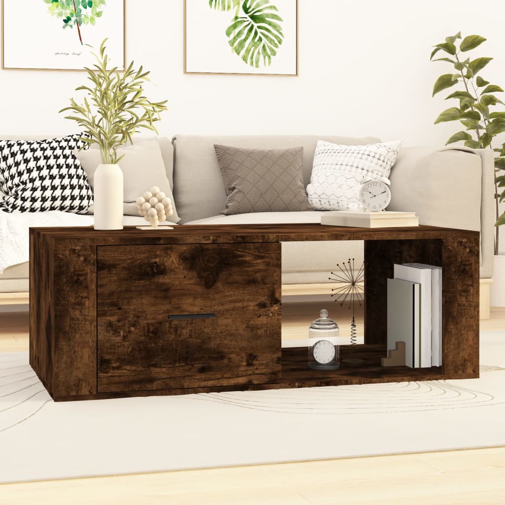 Table basse Chêne fumé 100x50,5x35 cm Bois d’ingénierie - Tables basses