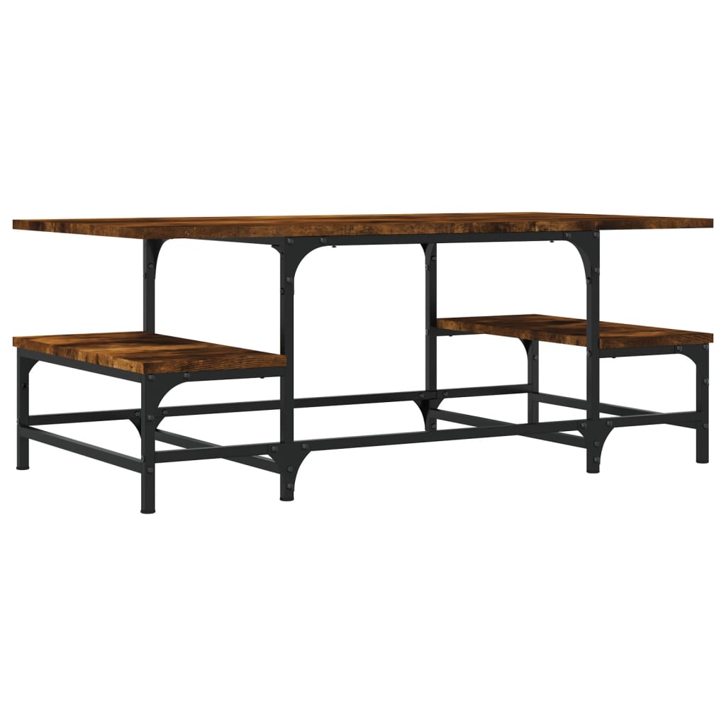 Table basse chêne fumé 100x50,5x40 cm bois d’ingénierie - Tables basses