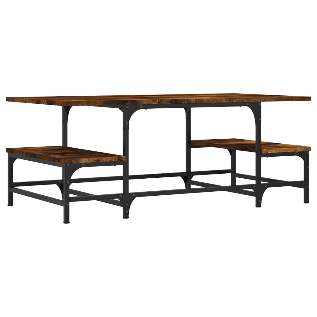 Table basse chêne fumé 100x50,5x40 cm bois d’ingénierie - Tables basses