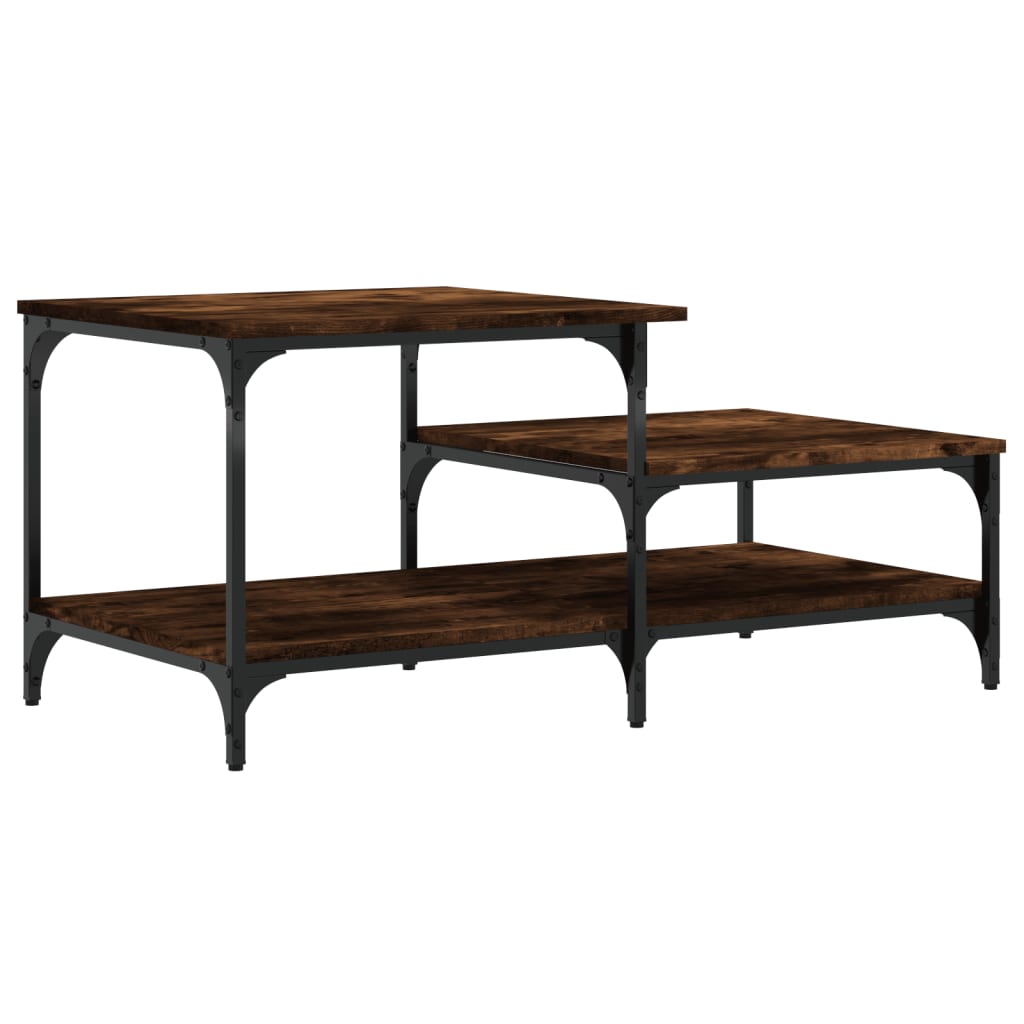 Table basse chêne fumé 100x50,5x45 cm bois d’ingénierie - Tables basses