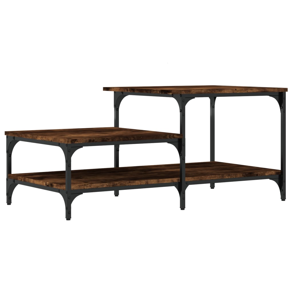 Table basse chêne fumé 100x50,5x45 cm bois d’ingénierie - Tables basses