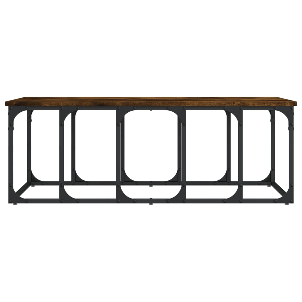Table basse chêne fumé 100x50x35,5 cm bois d’ingénierie - Tables basses