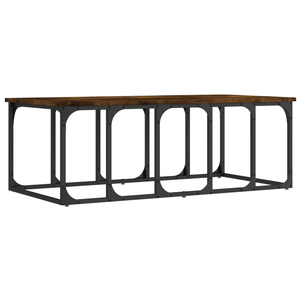 Table basse chêne fumé 100x50x35,5 cm bois d’ingénierie - Tables basses