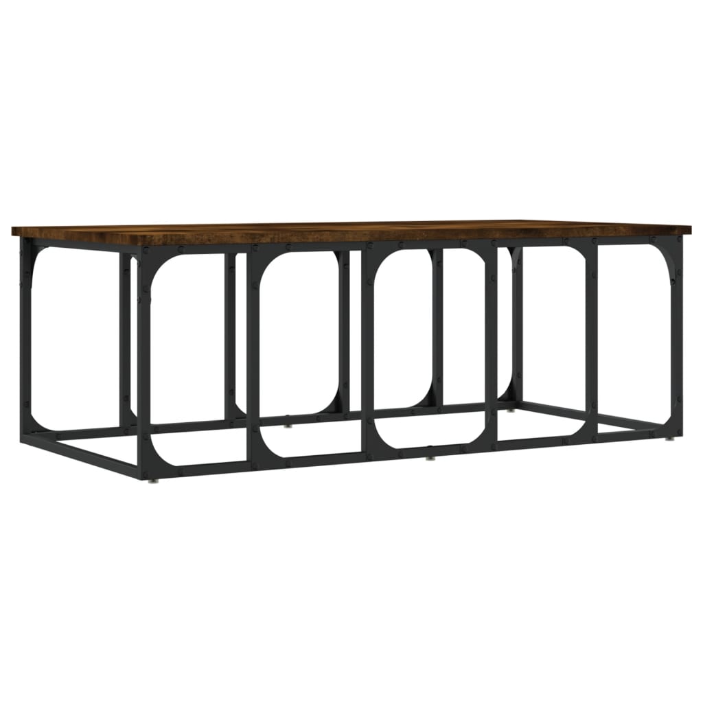 Table basse chêne fumé 100x50x35,5 cm bois d’ingénierie - Tables basses