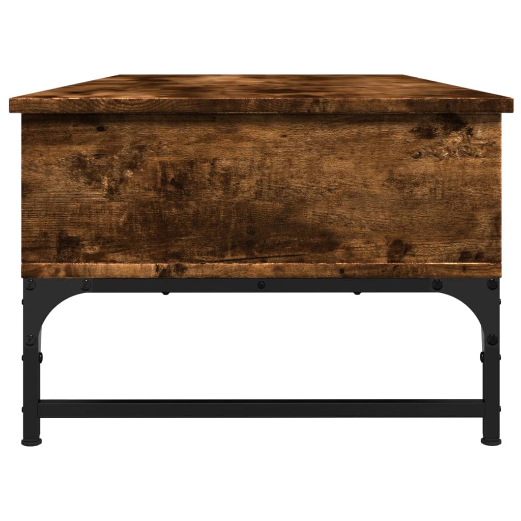 Table basse chêne fumé 100x50x35 cm bois d’ingénierie et métal - Tables basses
